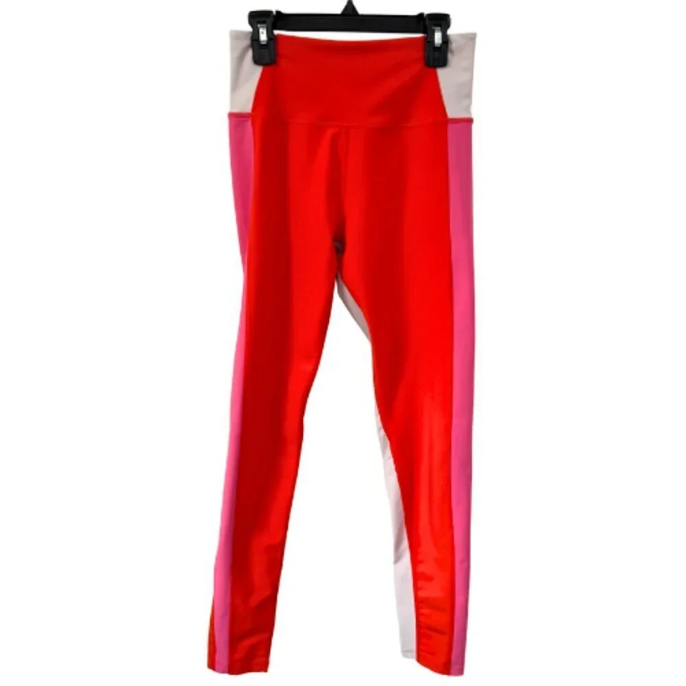 SAGE COLLECTIVE Orange Pink Colorblock Legging Size XS - Picture 2 of 16